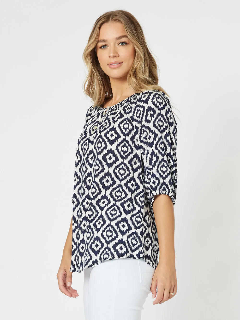 Diamond Tunic Top - Marine