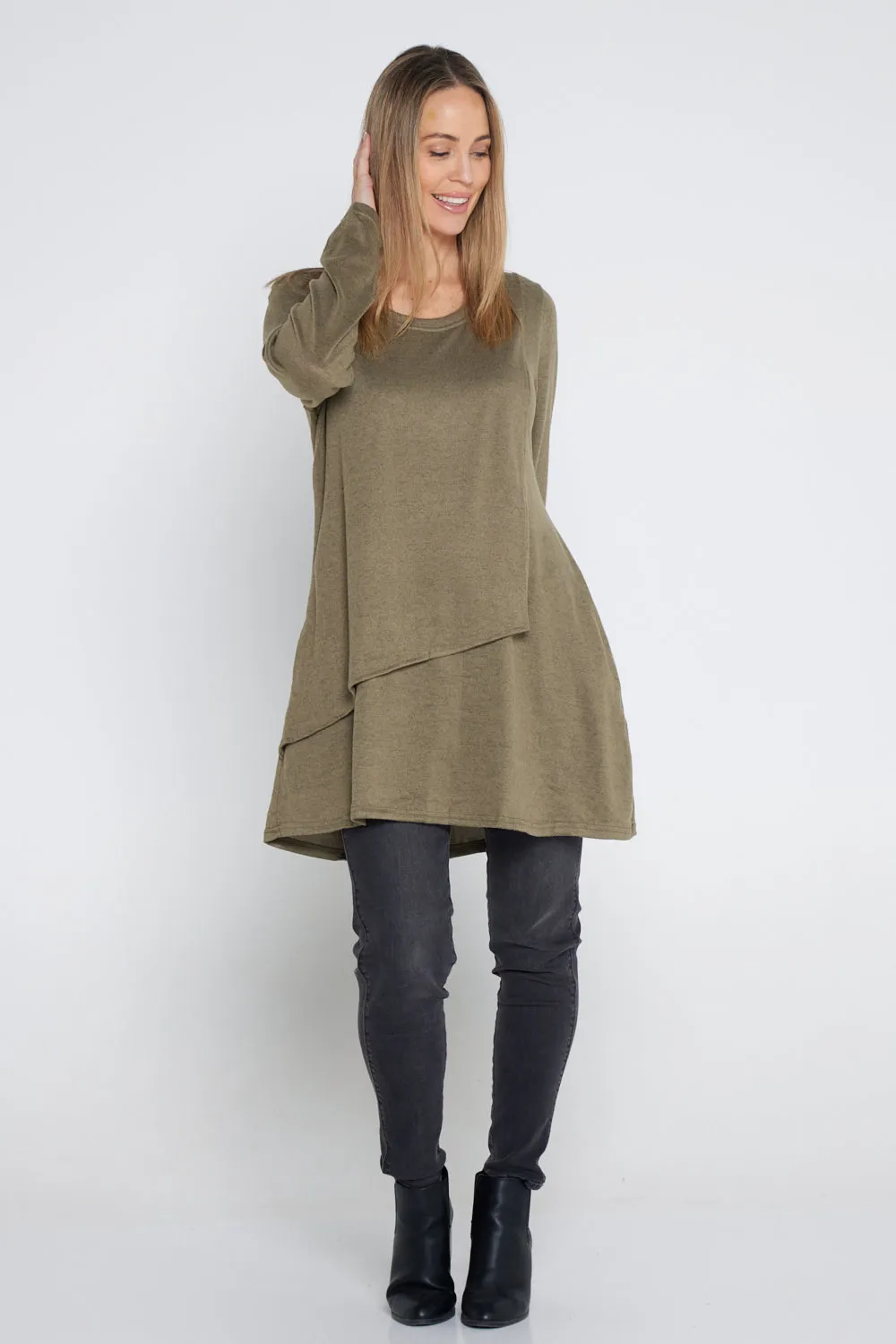 Divina Knit Tunic - Khaki