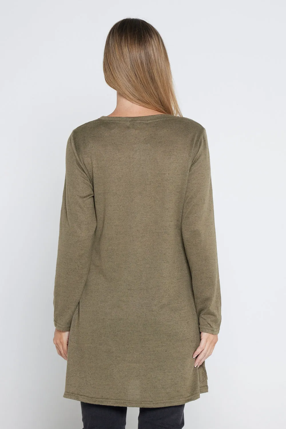 Divina Knit Tunic - Khaki