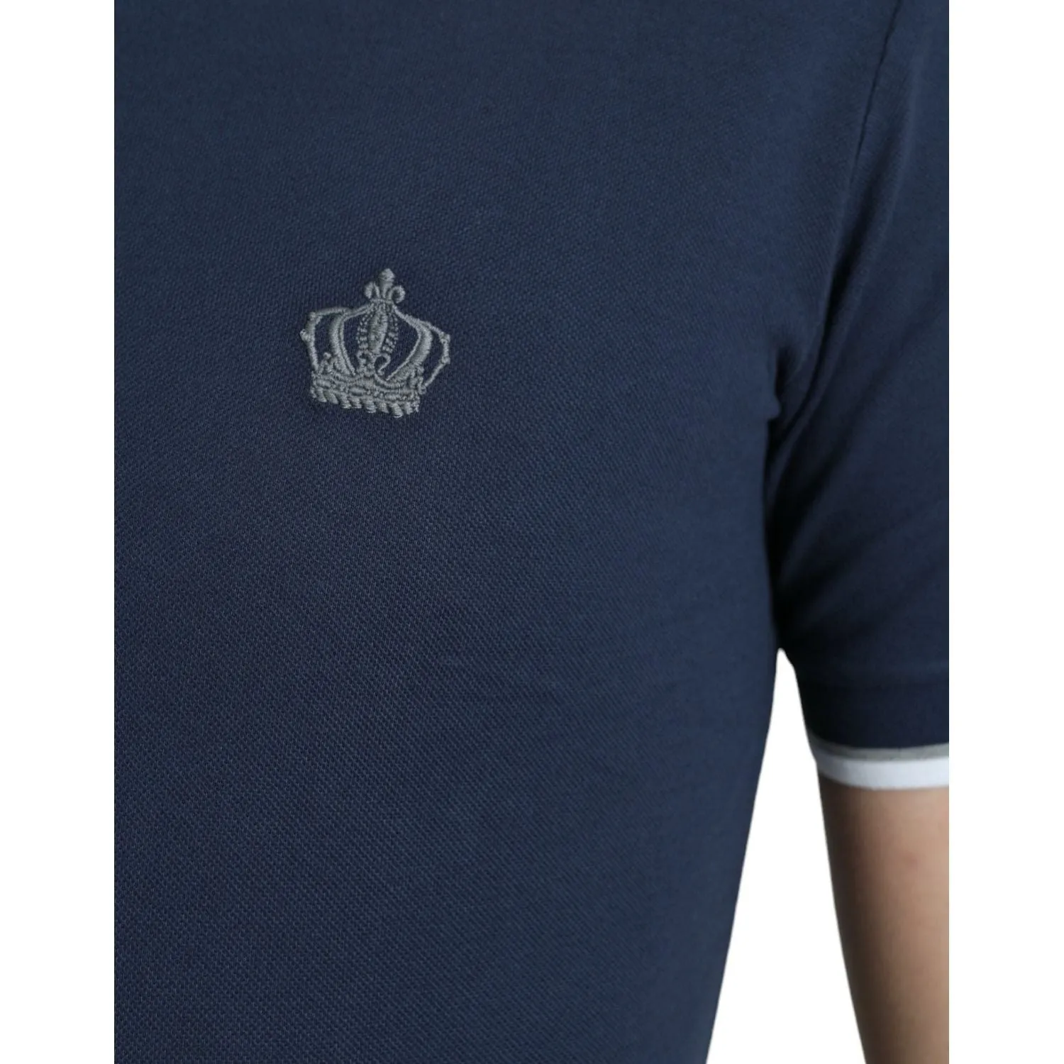 Dolce & Gabbana Elegant Crown Embroidered Polo T-Shirt