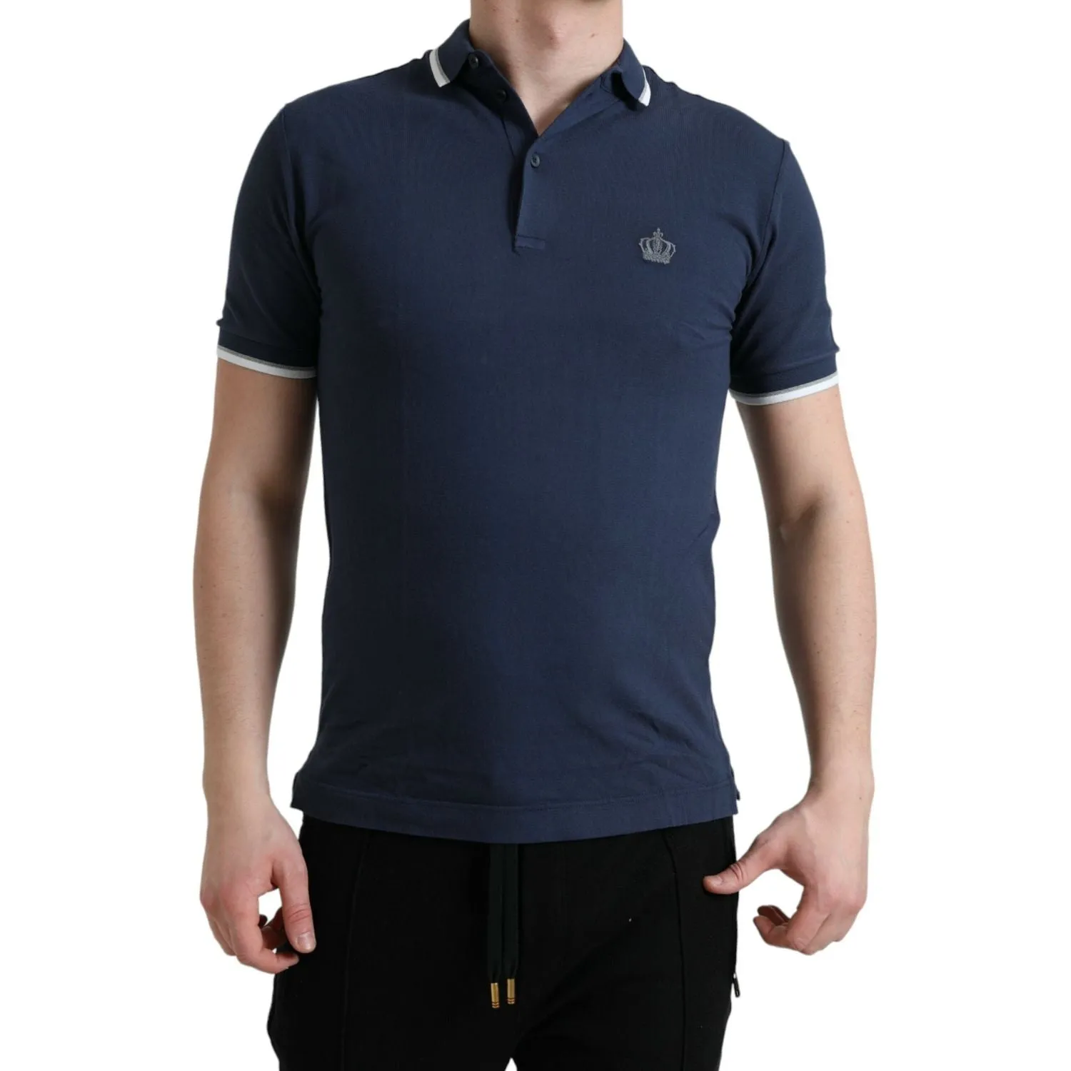 Dolce & Gabbana Elegant Crown Embroidered Polo T-Shirt