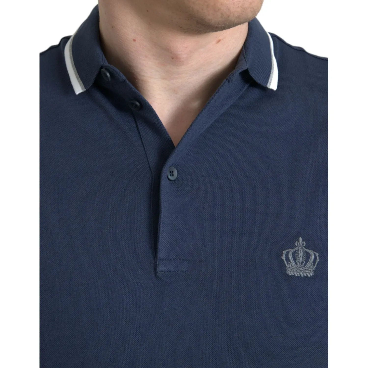 Dolce & Gabbana Elegant Crown Embroidered Polo T-Shirt