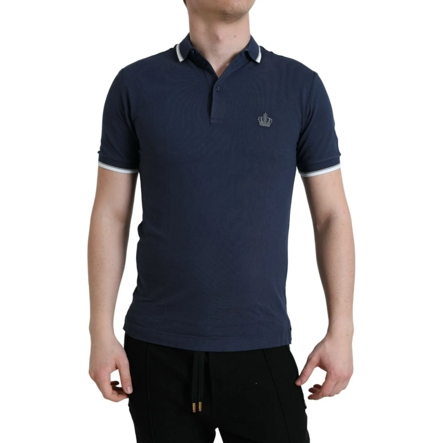 Dolce & Gabbana Elegant Crown Embroidered Polo T-Shirt