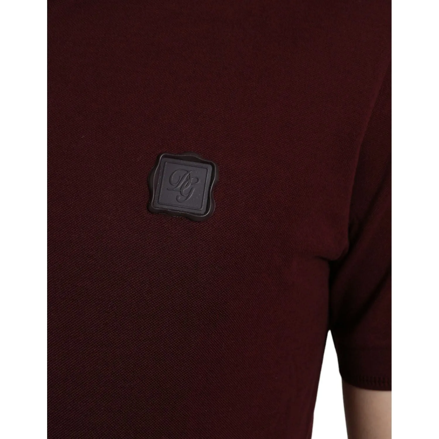 Dolce & Gabbana Elegant Maroon Cotton Blend Polo Tee