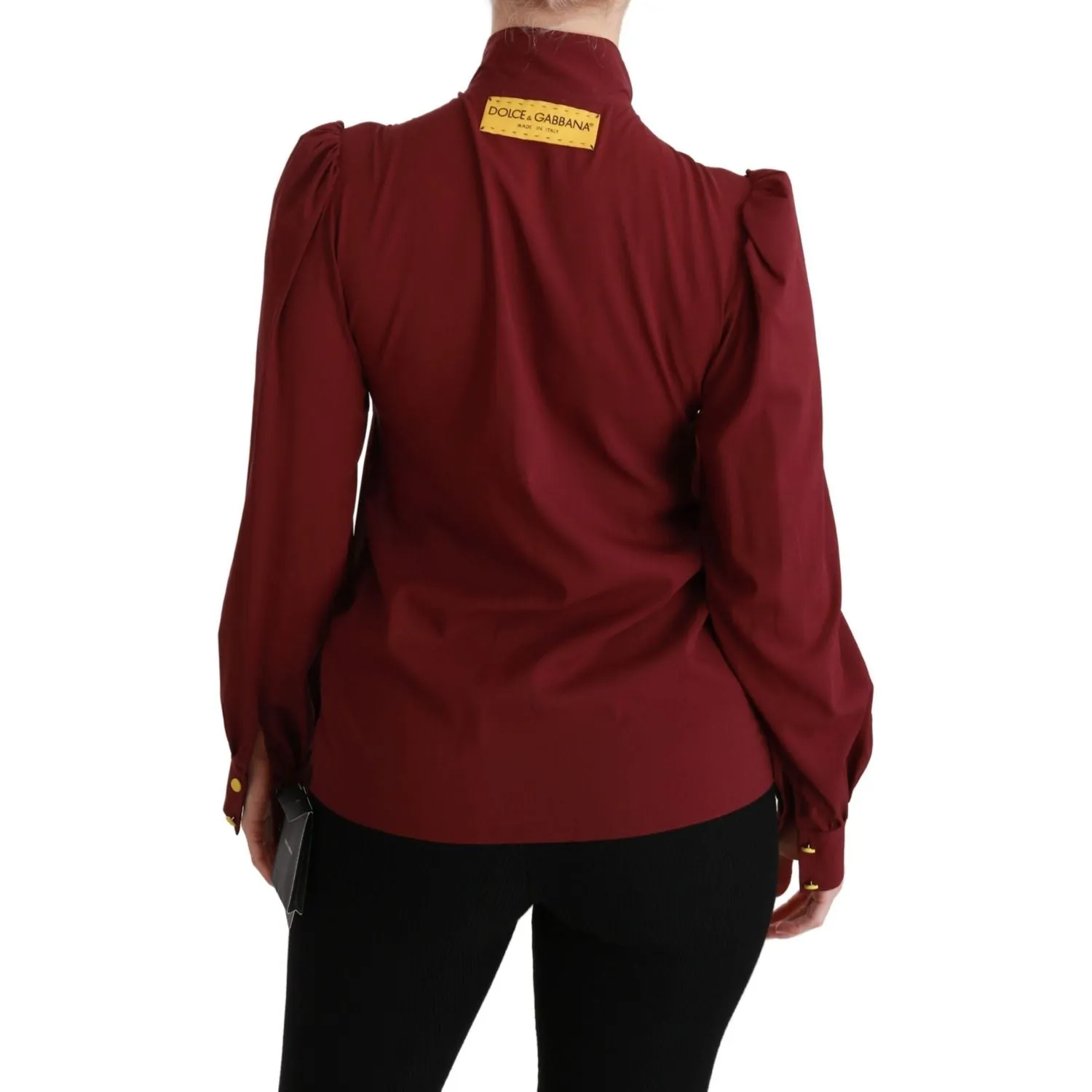 Dolce & Gabbana Elegant Maroon Silk Blend Polo Blouse