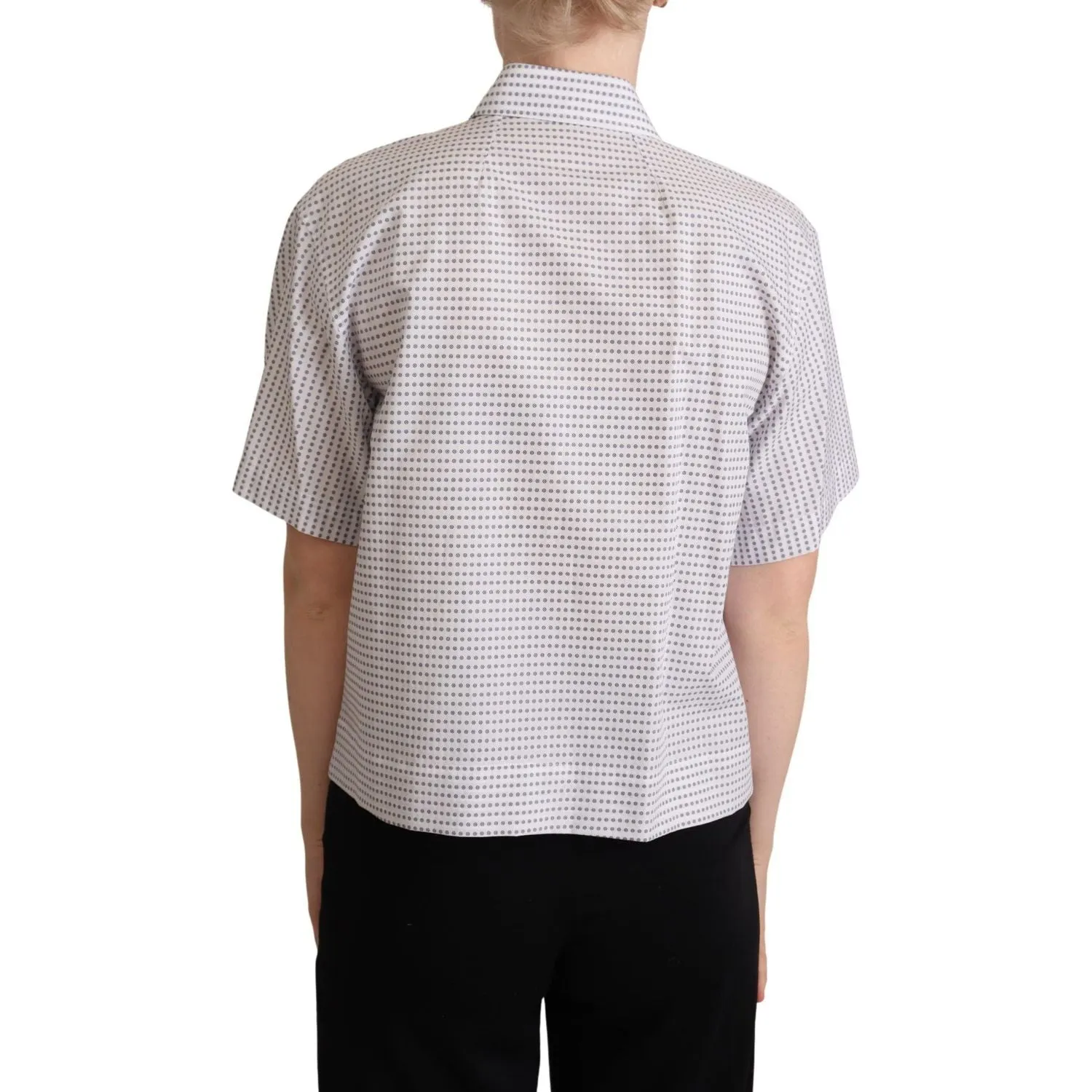 Dolce & Gabbana Elegant Polka Dots Collared Polo Top