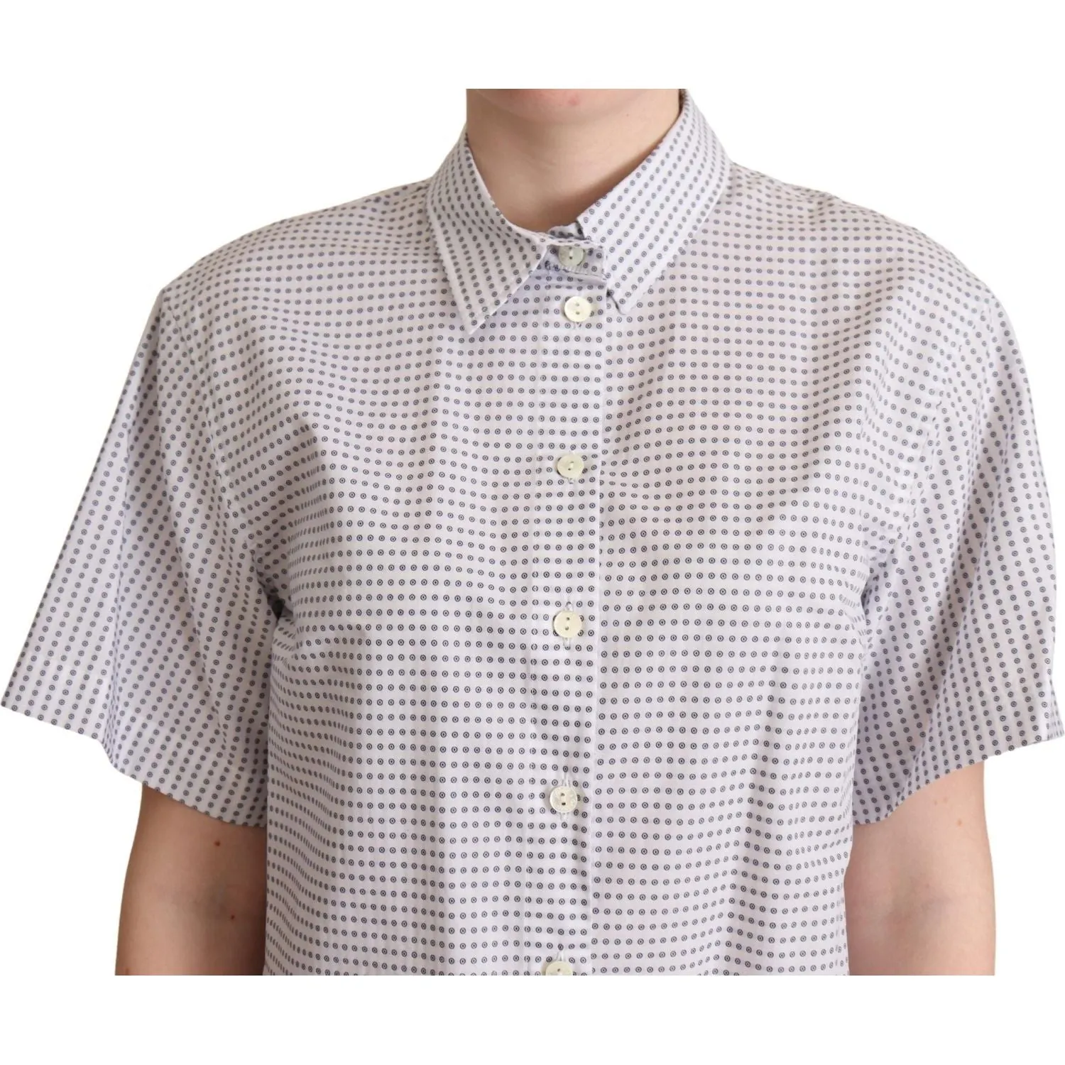 Dolce & Gabbana Elegant Polka Dots Collared Polo Top