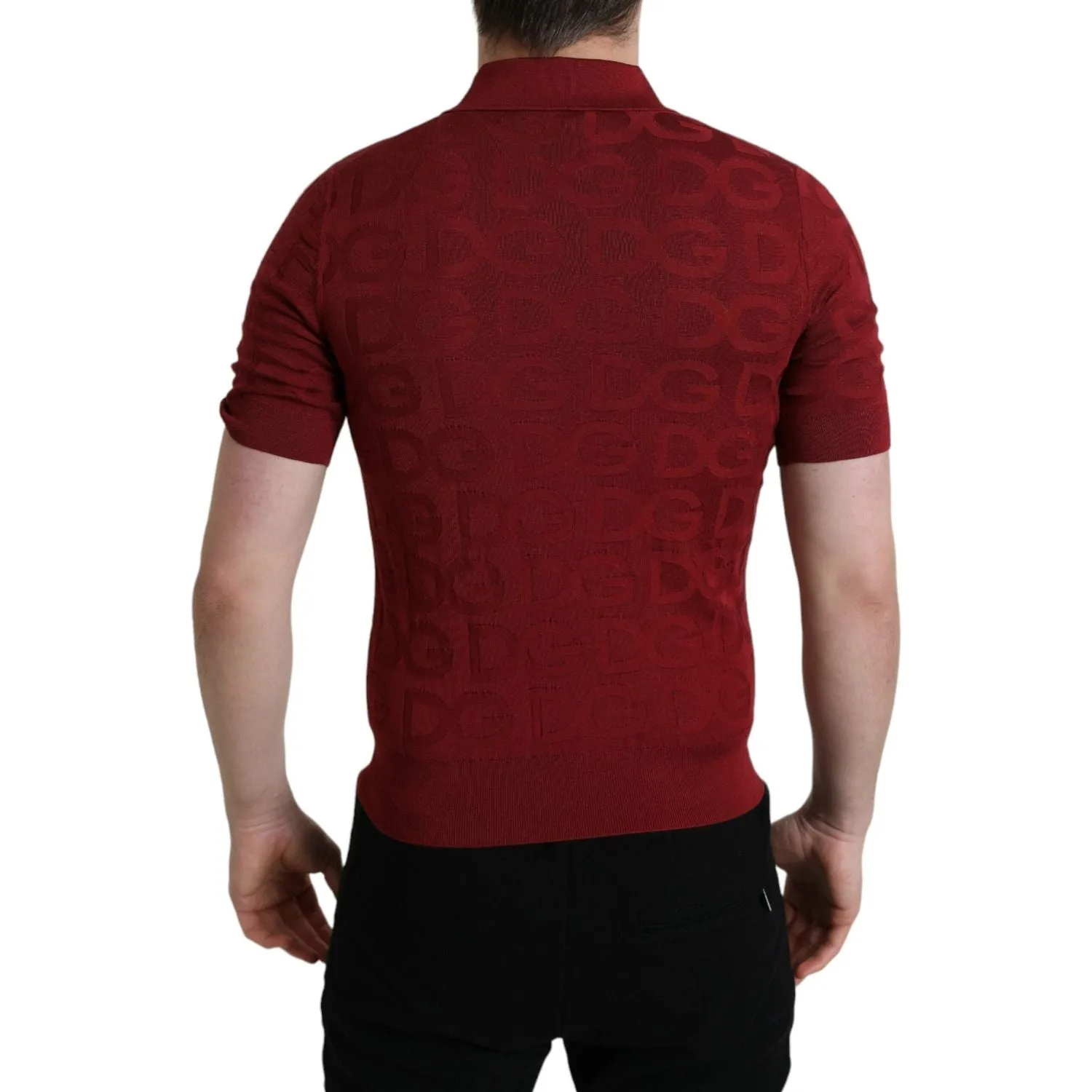 Dolce & Gabbana Elegant Silk Maroon Polo T-Shirt