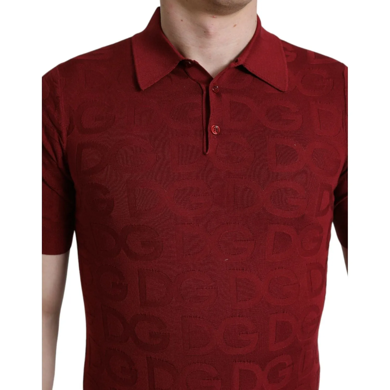 Dolce & Gabbana Elegant Silk Maroon Polo T-Shirt