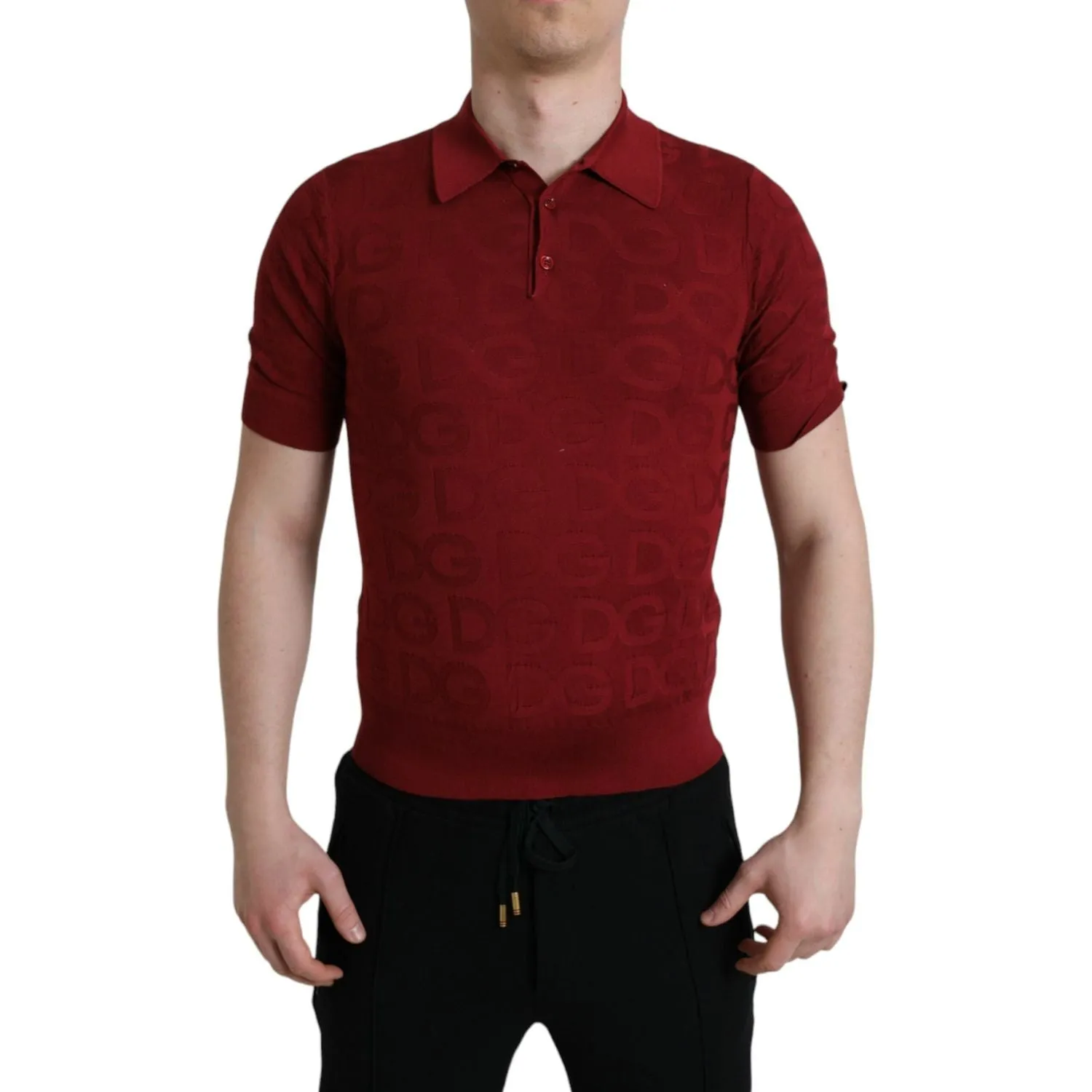 Dolce & Gabbana Elegant Silk Maroon Polo T-Shirt