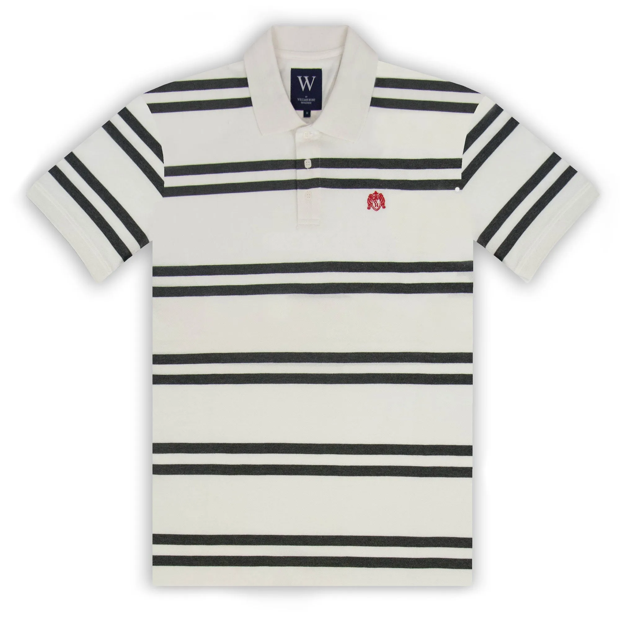 Ecru with Charcoal Stripe Polo