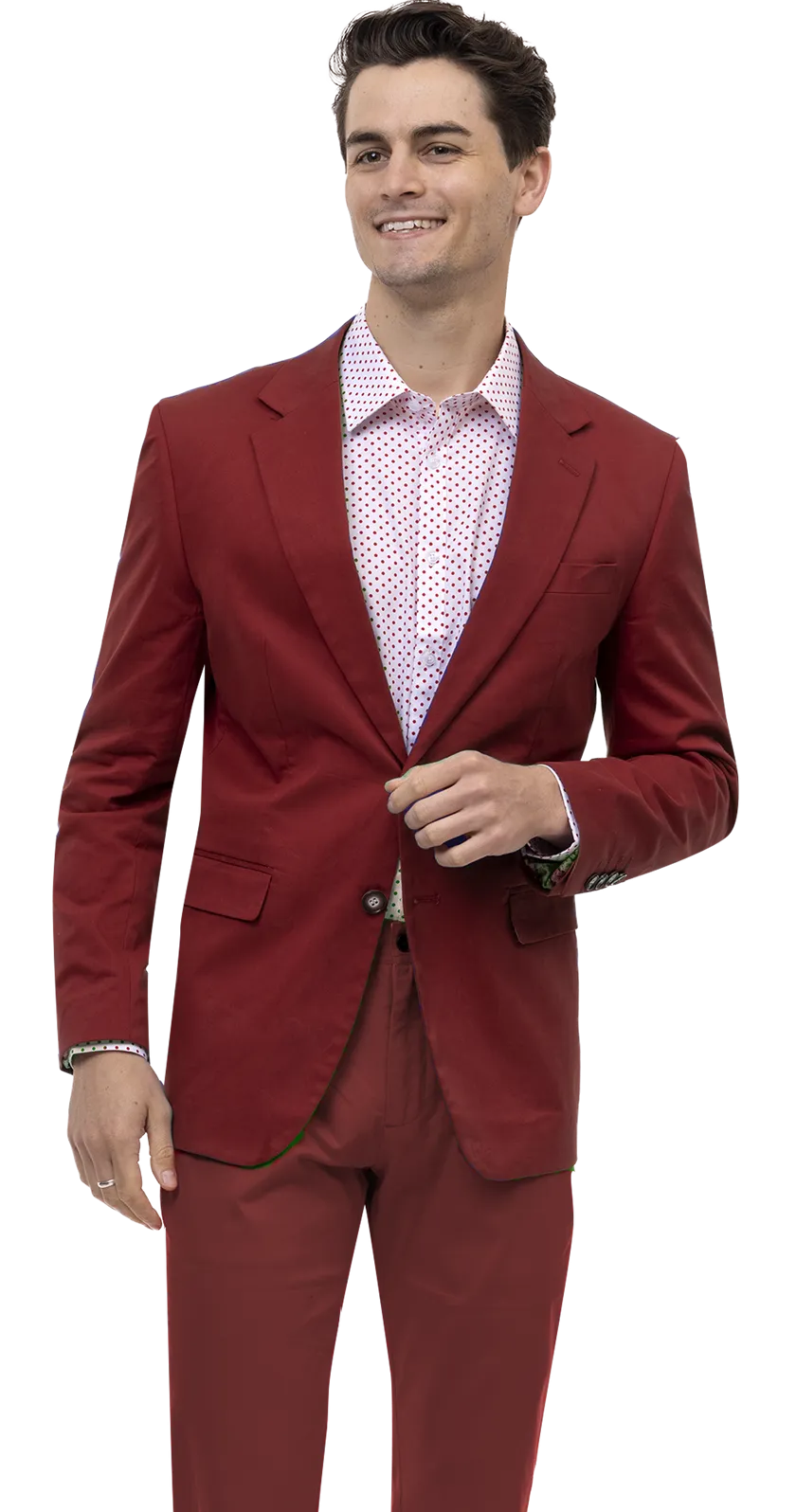 EJ Samuel Burgundy Solid Chino Blazer CHJ01