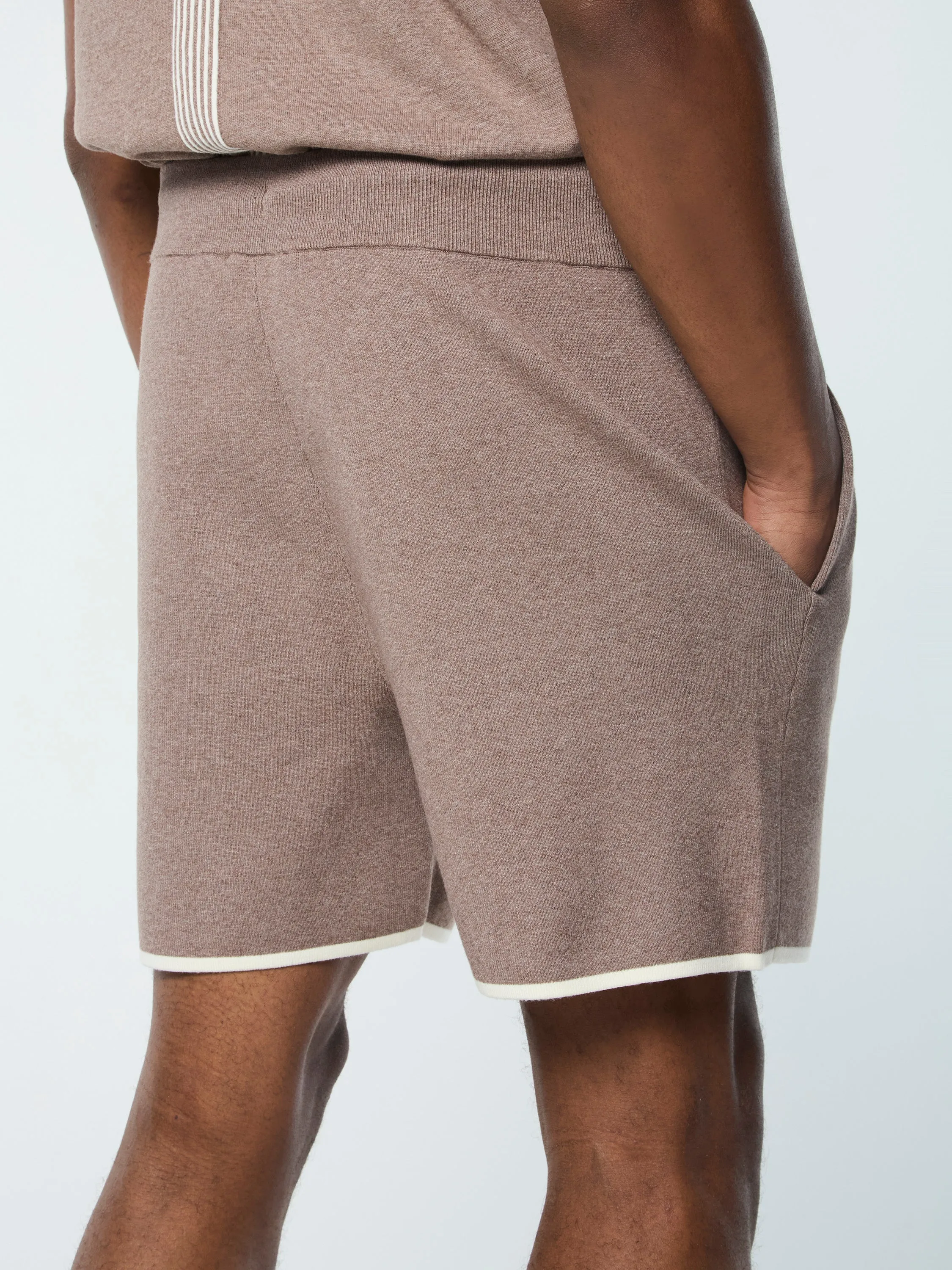 Enzo Knit Shorts- Taupe Grey