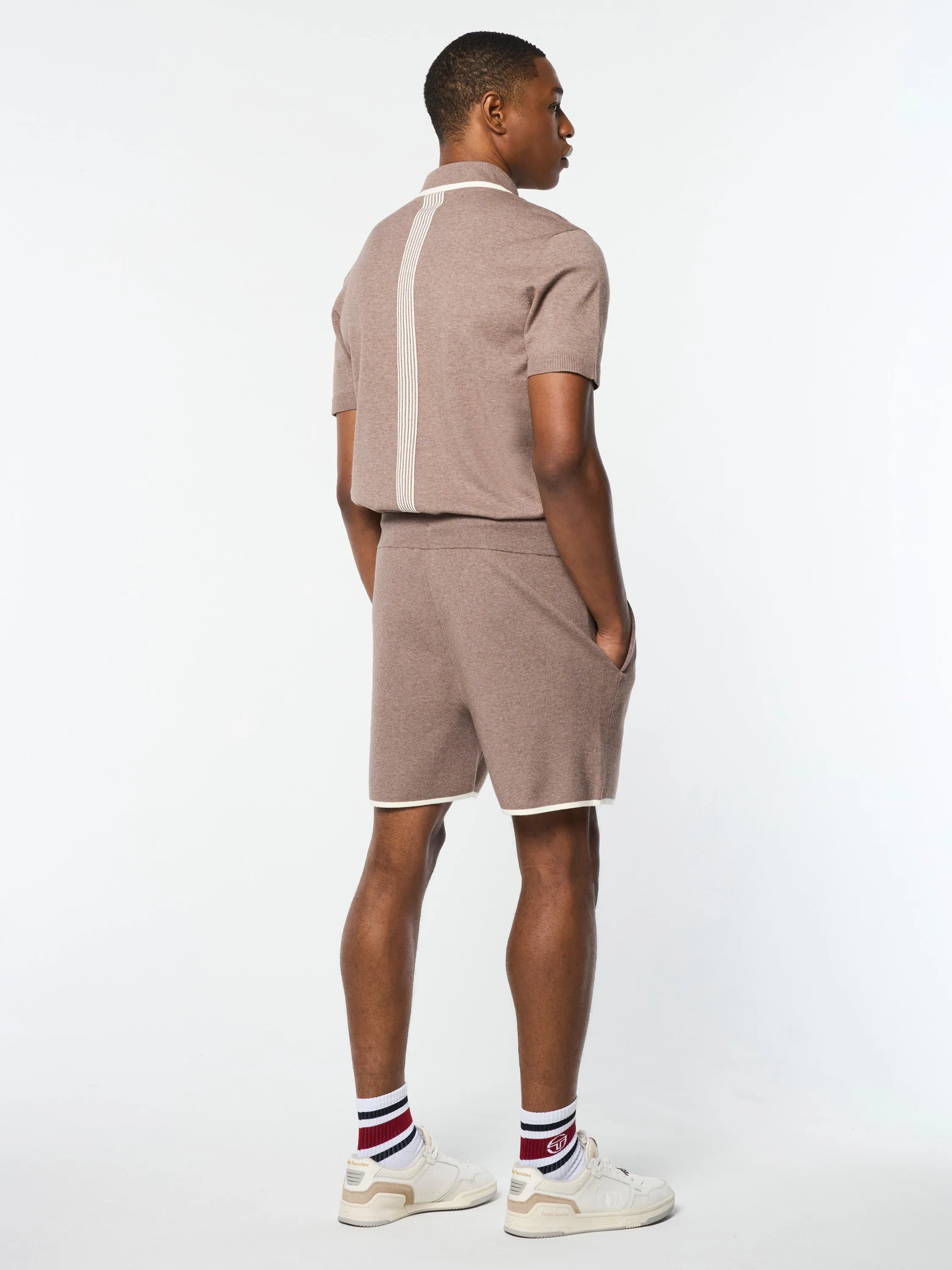 Enzo Knit Shorts- Taupe Grey