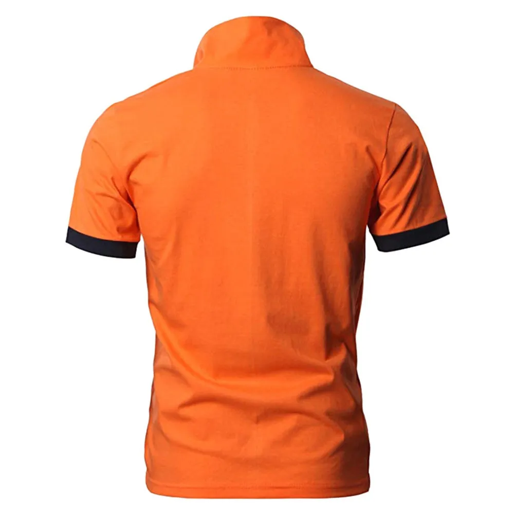 Essential Polos Navy & Orange Classic Polo Shirt Wholesale (   Regular Shipping)