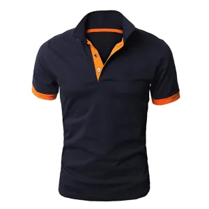 Essential Polos Navy & Orange Classic Polo Shirt Wholesale (   Regular Shipping)