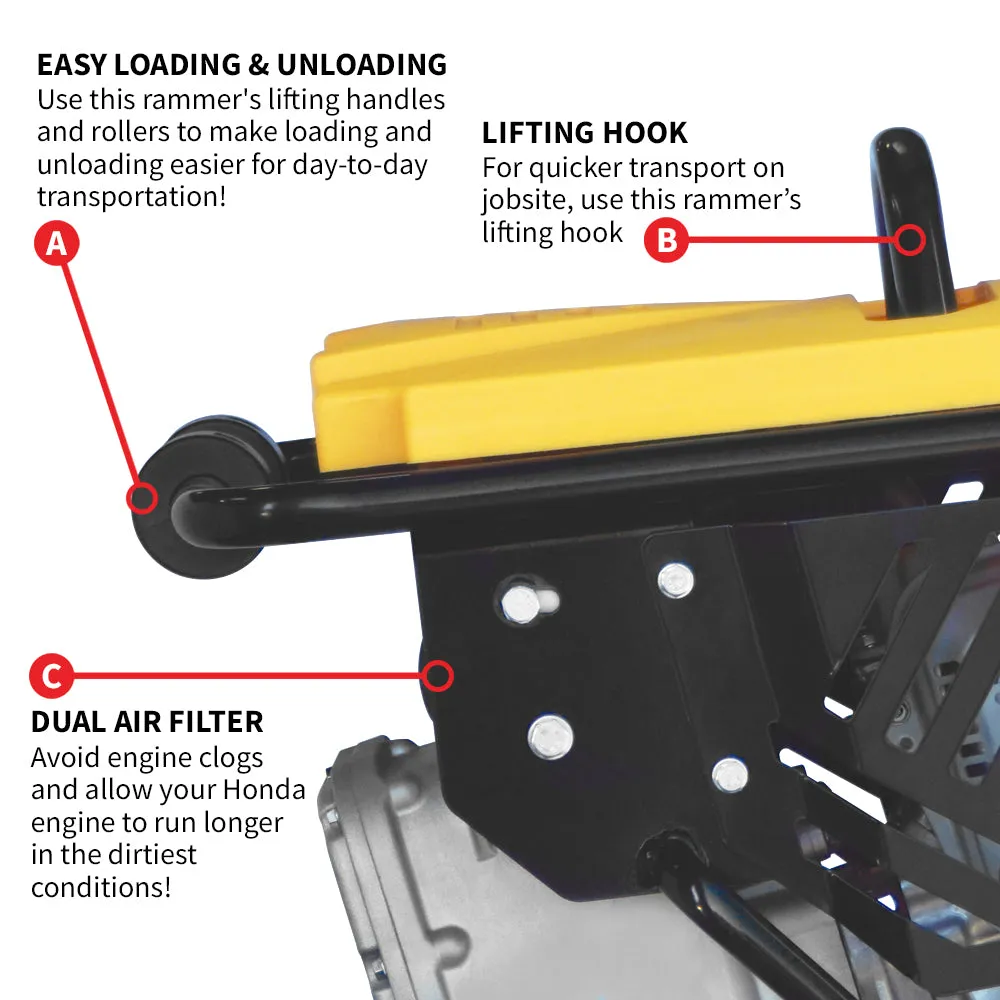 Factory Reconditioned 3.6HP Honda Vibratory Rammer Tamper with Honda GXR120 Engine Trench Compactor