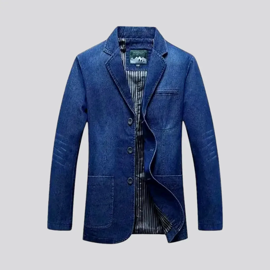 Fashionable casual slim fit men's denim blazer