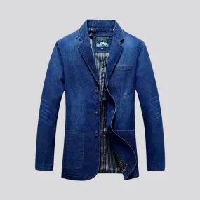 Fashionable casual slim fit men's denim blazer