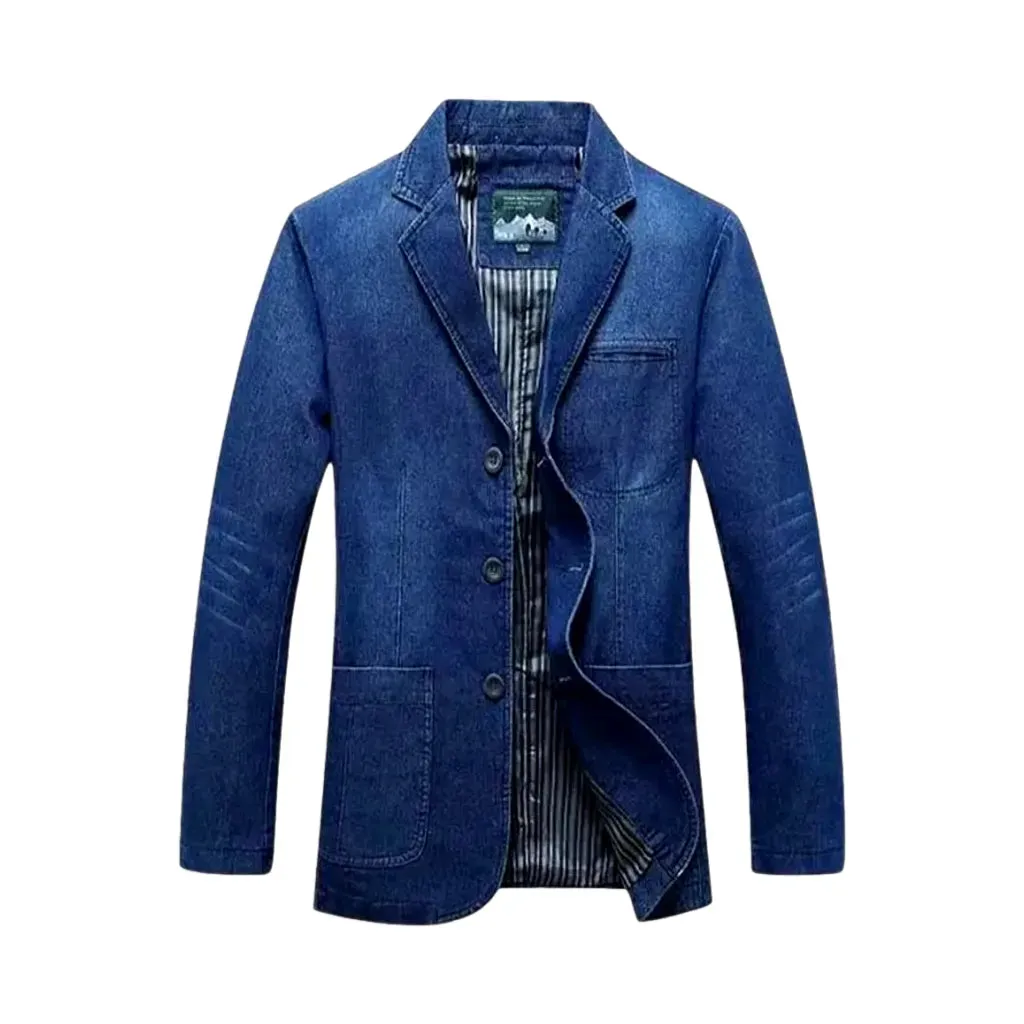 Fashionable casual slim fit men's denim blazer