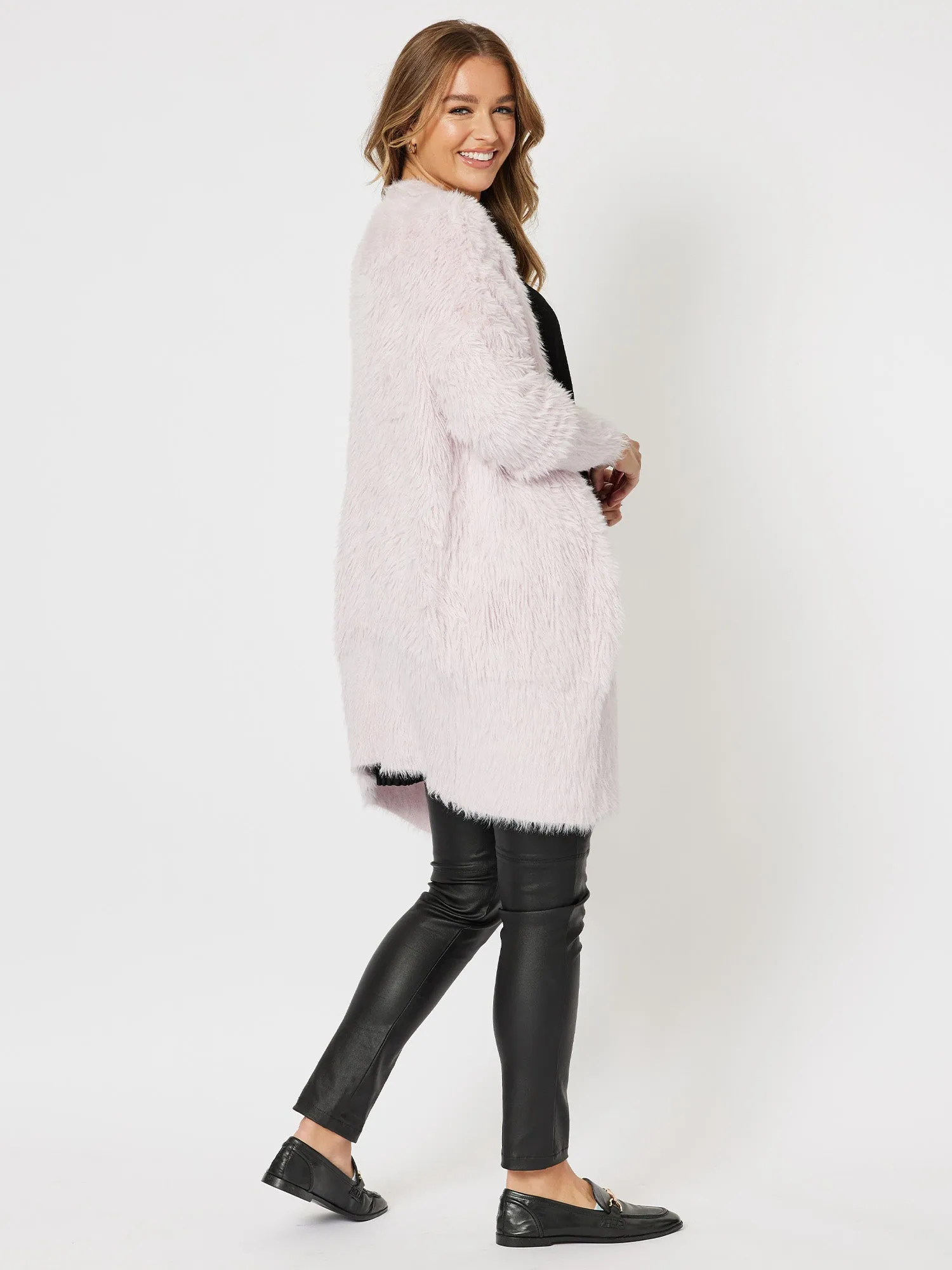 Feather Knit Cardigan - Lilac