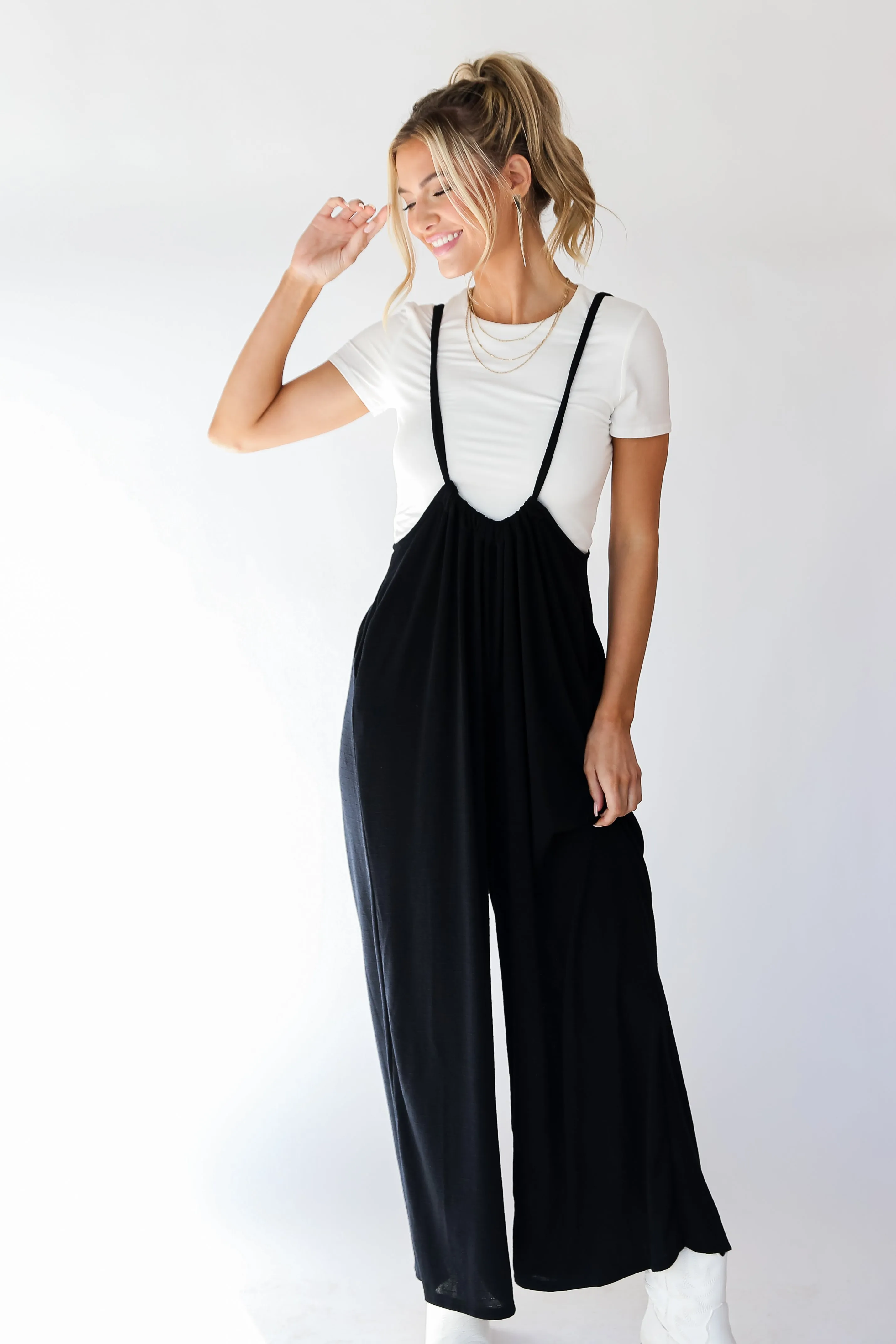 FINAL SALE - Rare Personality Suspender Jumpsuit