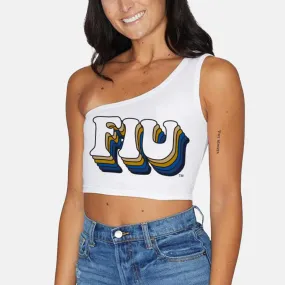 FIU White One Shoulder Top