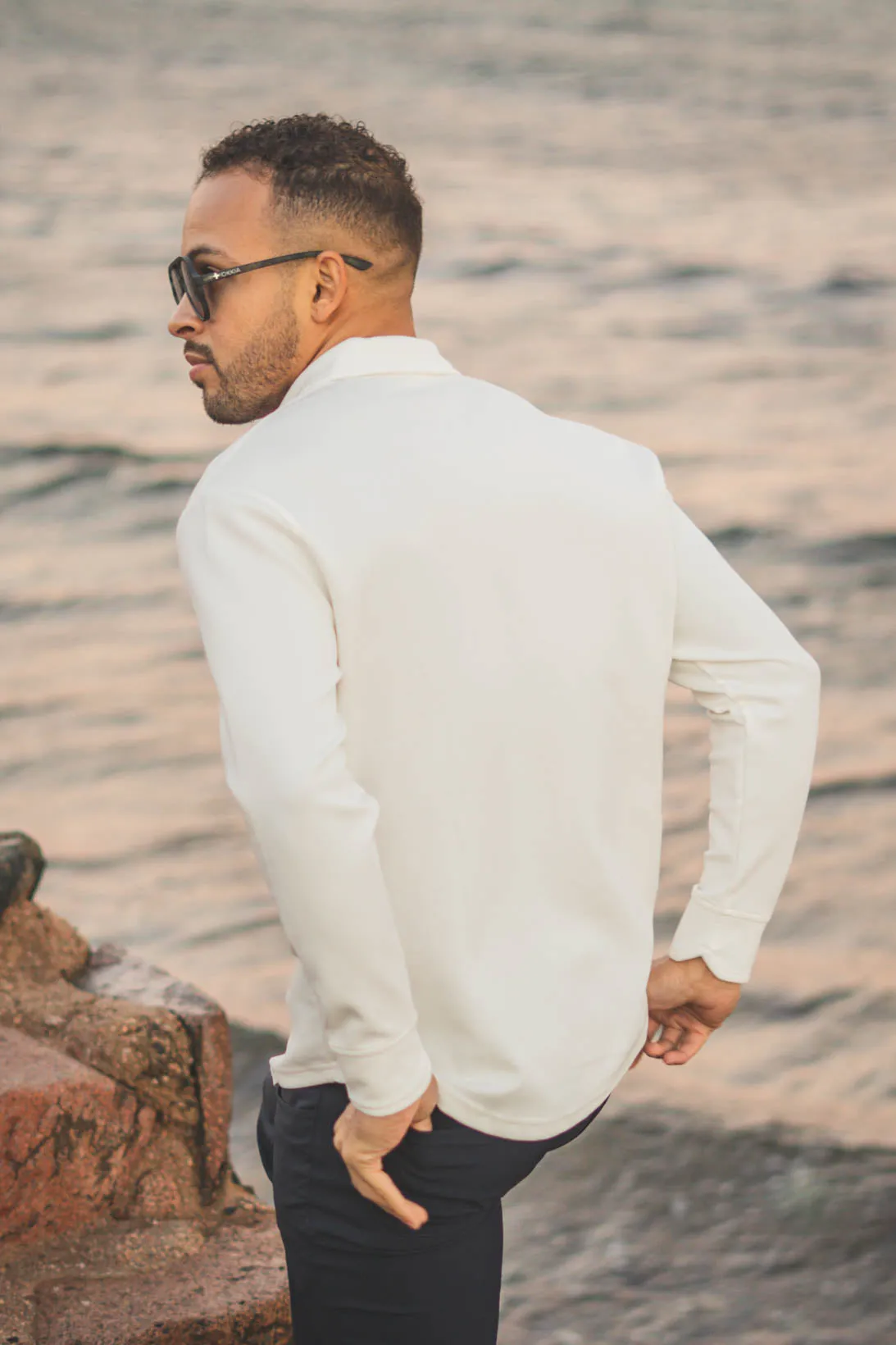 Flex Button Down Shirt White