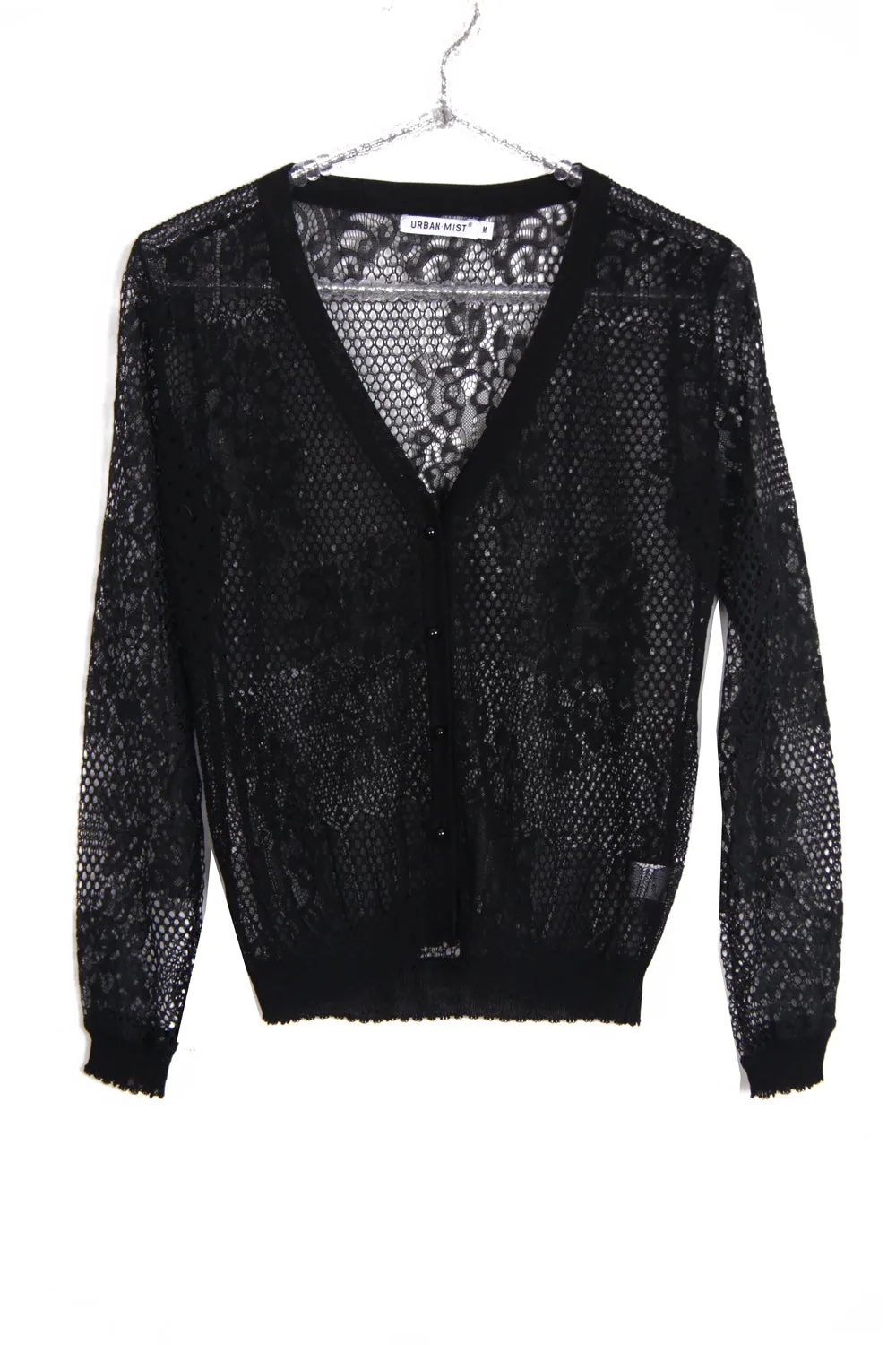 Floral Lace Crochet Long Sleeve Knitted Cardigan