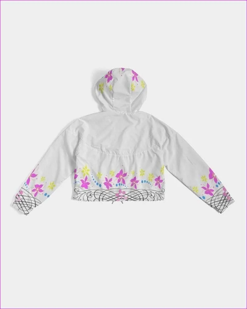 Floral Wear Womens Cropped Windbreaker