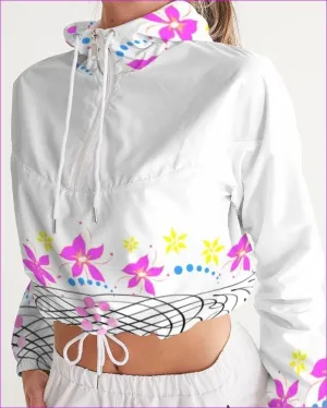 Floral Wear Womens Cropped Windbreaker