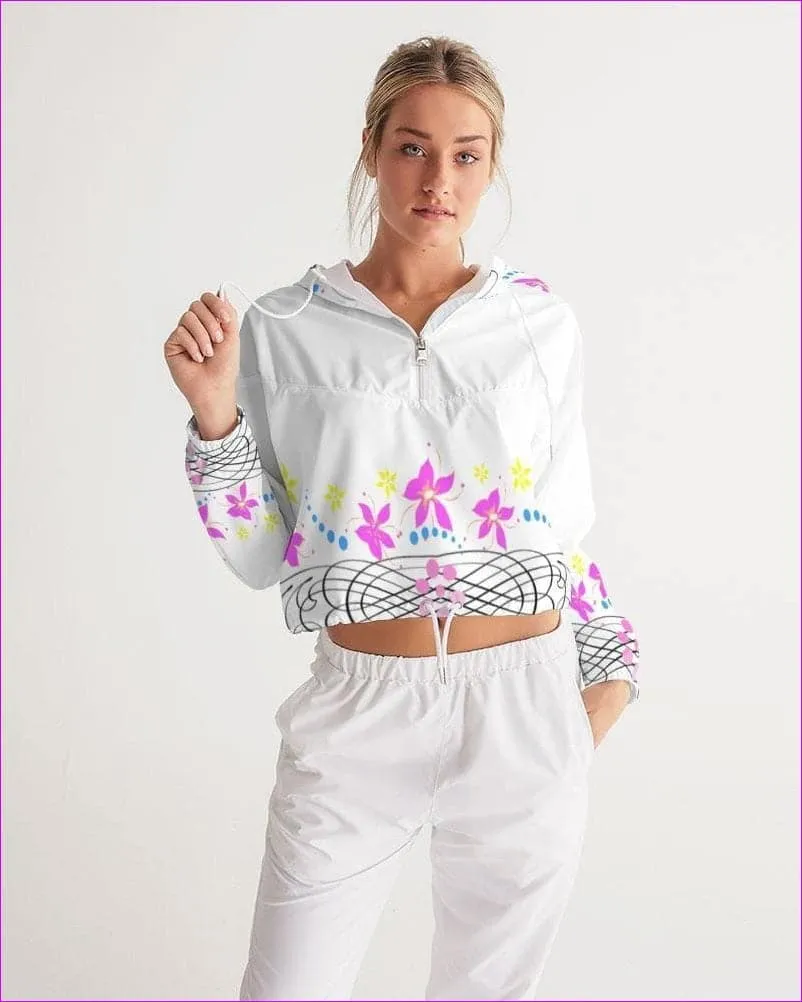 Floral Wear Womens Cropped Windbreaker