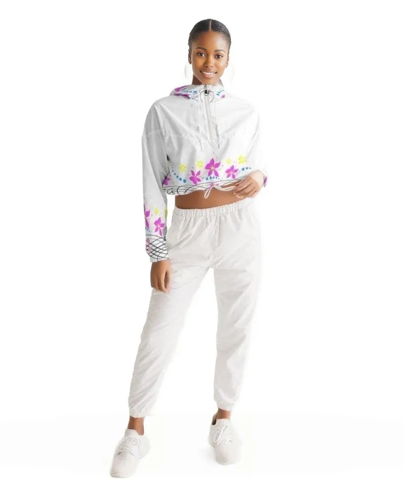 Floral Wear Womens Cropped Windbreaker