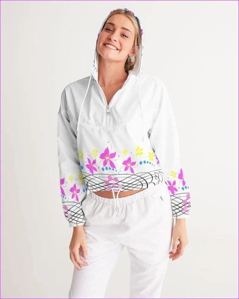 Floral Wear Womens Cropped Windbreaker