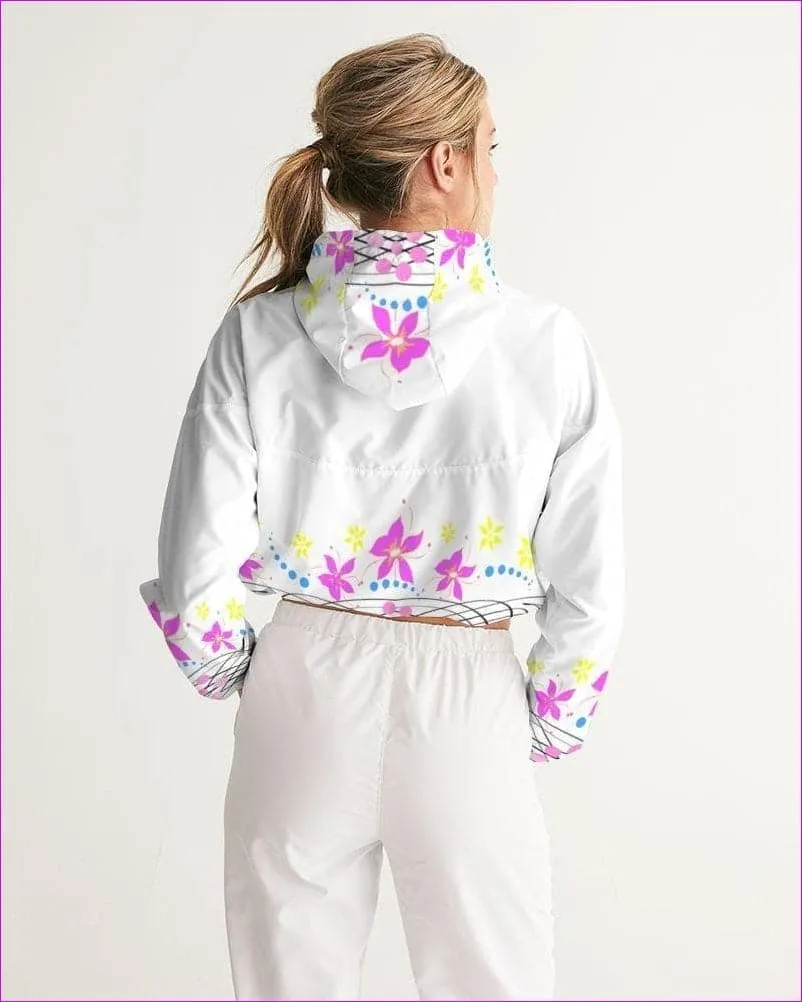 Floral Wear Womens Cropped Windbreaker