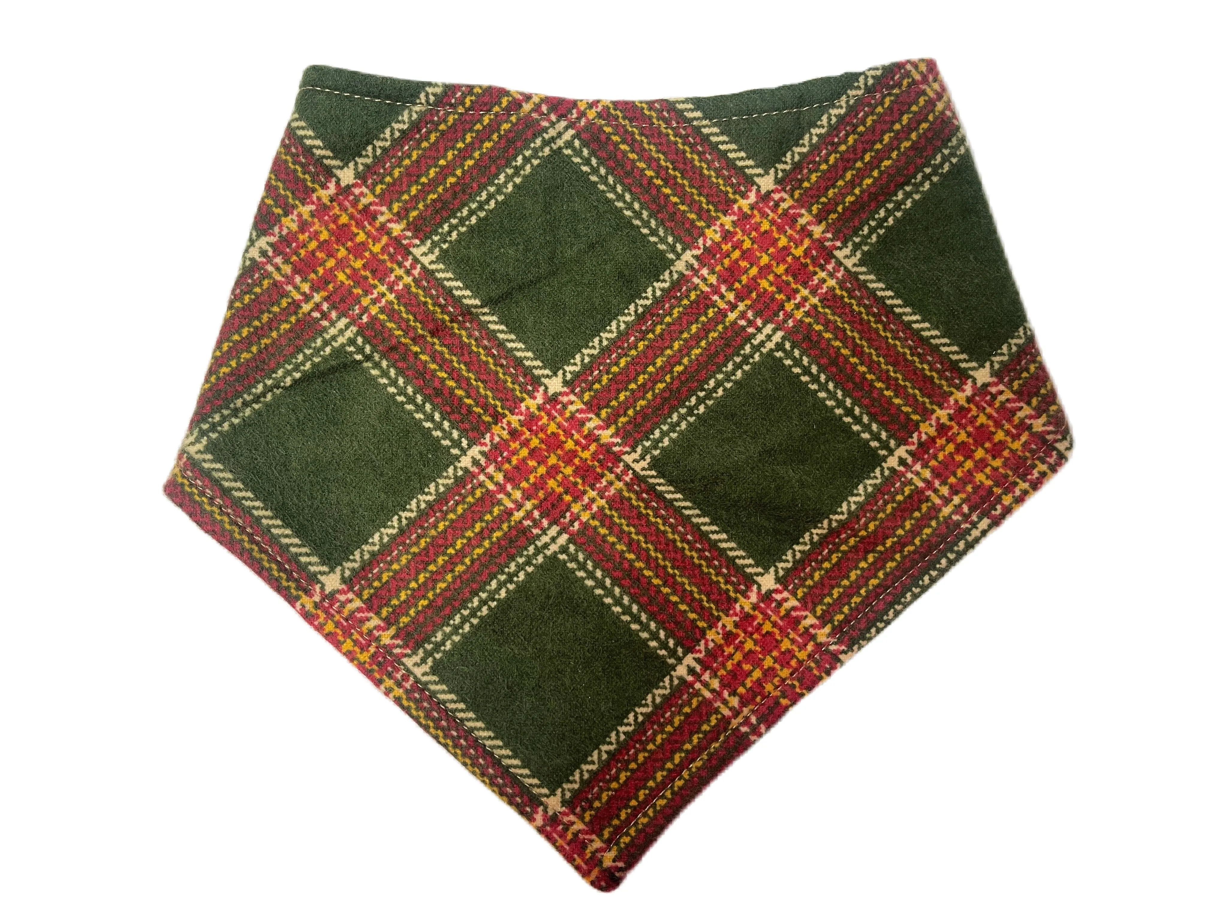 Forest Plaid - Eco-Friendly Snap On Bandana - Made in the USA