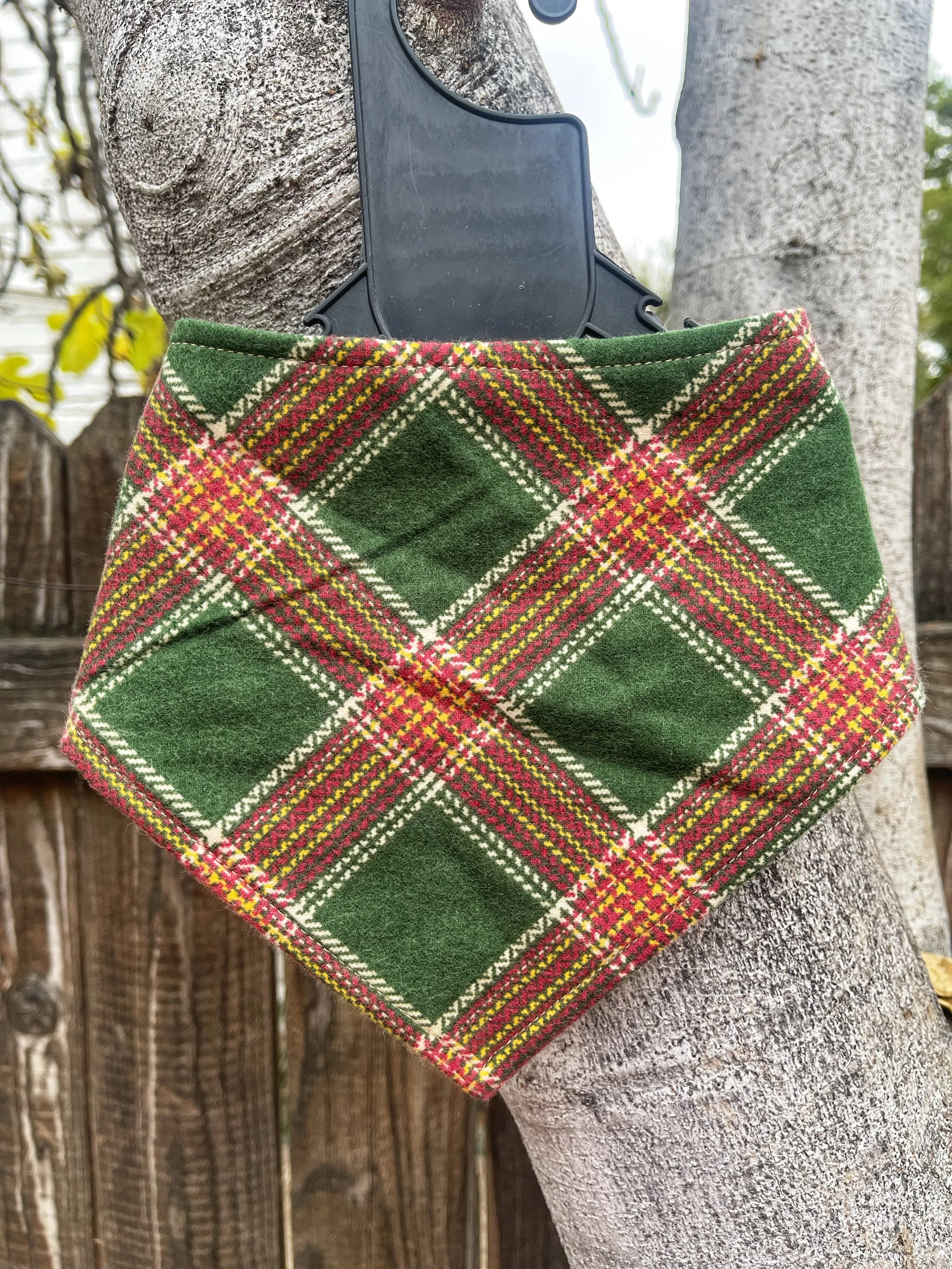 Forest Plaid - Eco-Friendly Snap On Bandana - Made in the USA