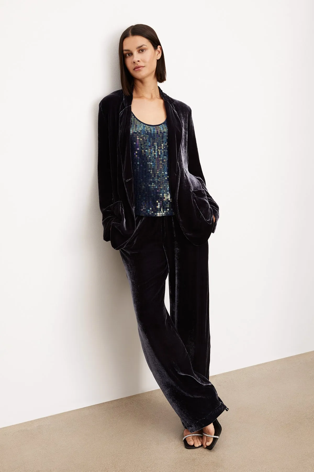 FRIDA SILK VELVET WIDE LEG PANT