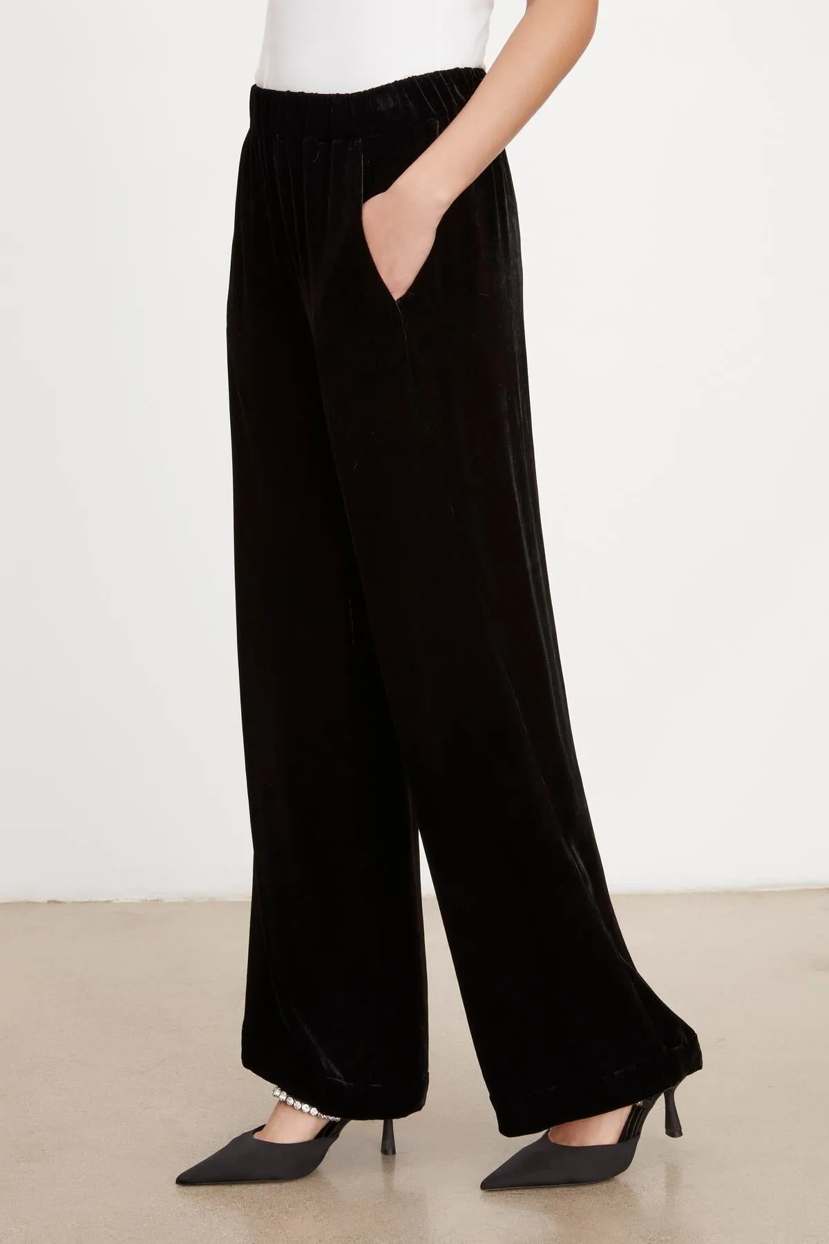 FRIDA SILK VELVET WIDE LEG PANT