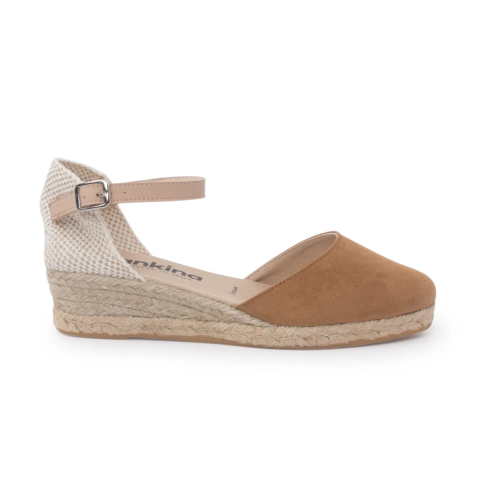 Garda Vegan Suede Espadrille Wedges - Sand