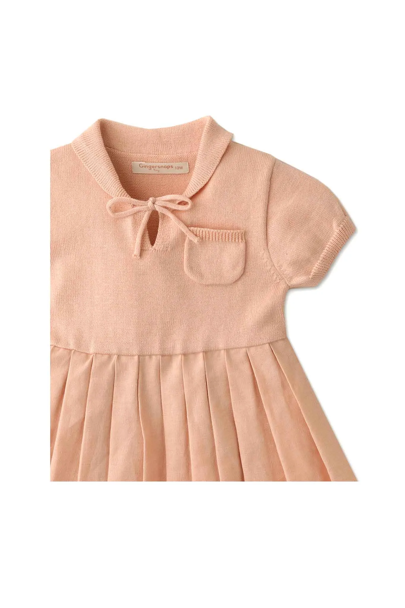 Gingersnaps Sailor Collar Knitted Top with Pocket & Pleated Linen Skirt Combi Dress