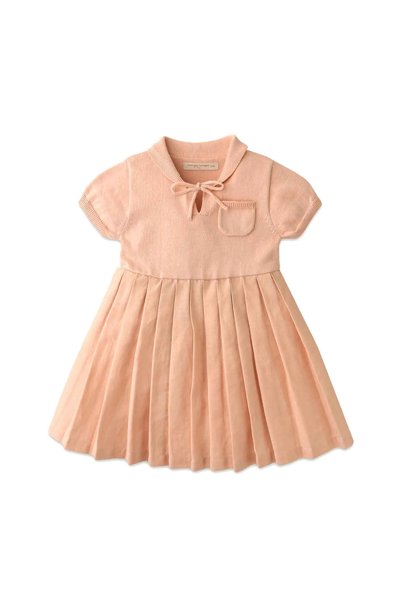 Gingersnaps Sailor Collar Knitted Top with Pocket & Pleated Linen Skirt Combi Dress