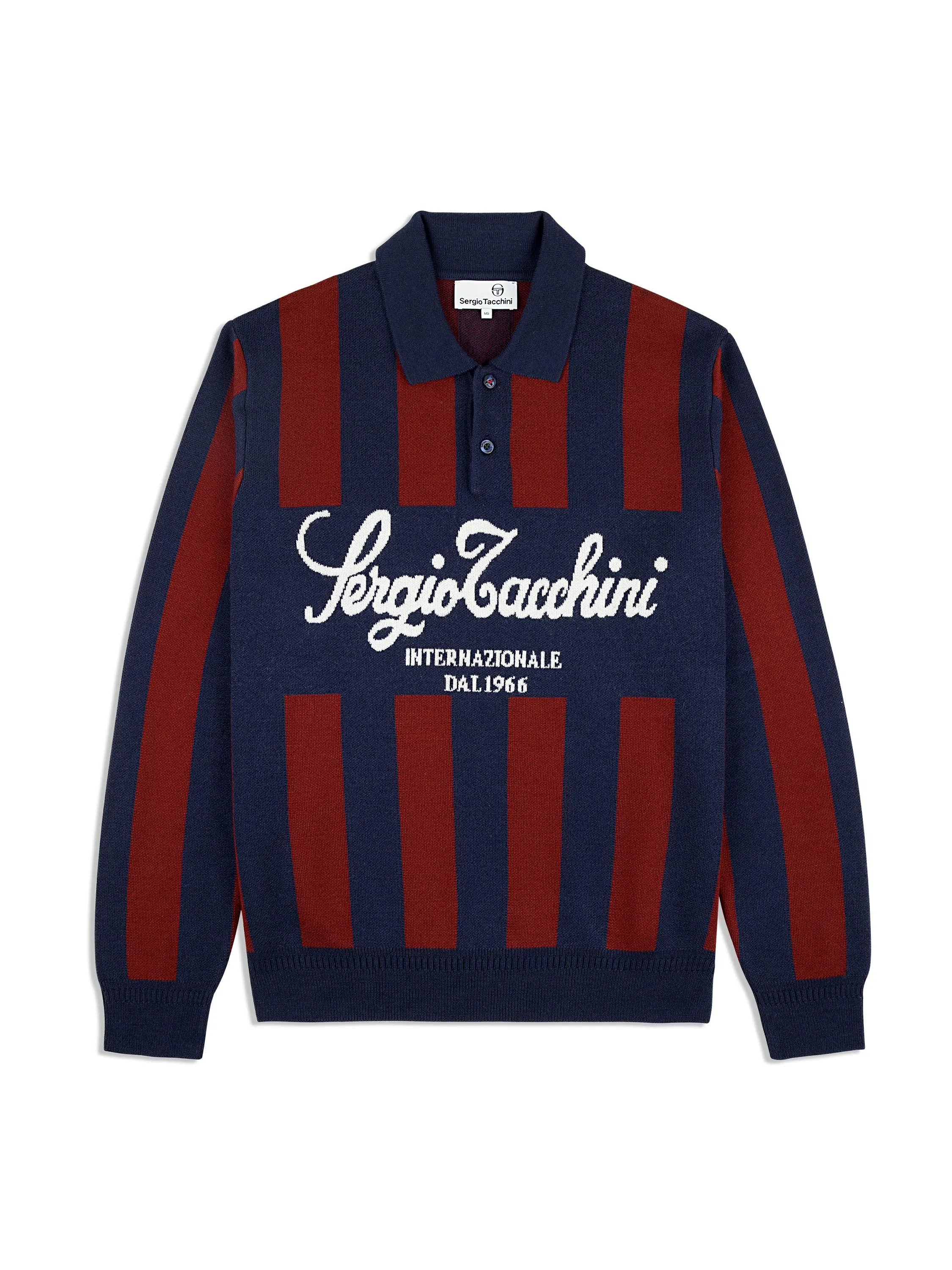 Gioco Jacquard Long Sleeve Polo- Maritime Blue