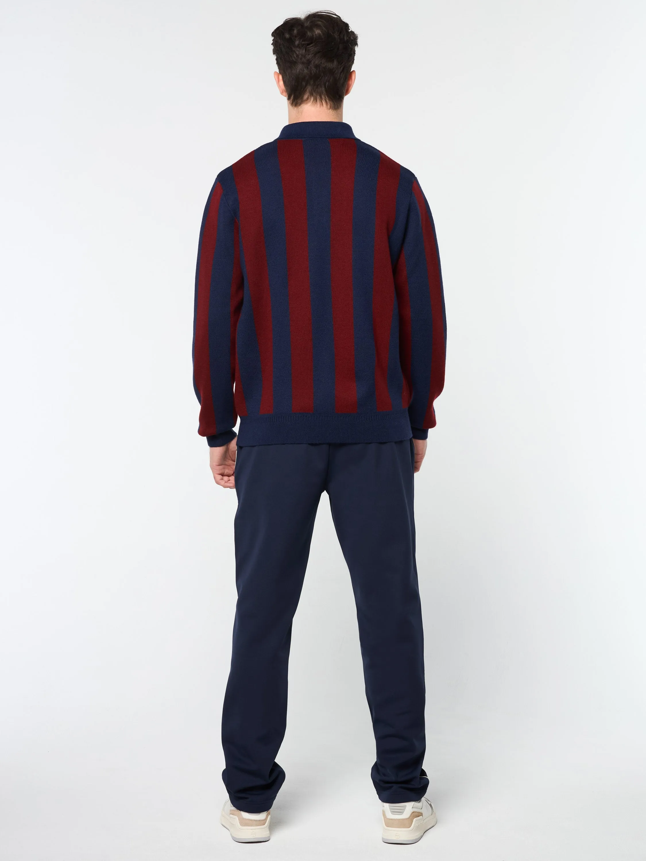 Gioco Jacquard Long Sleeve Polo- Maritime Blue