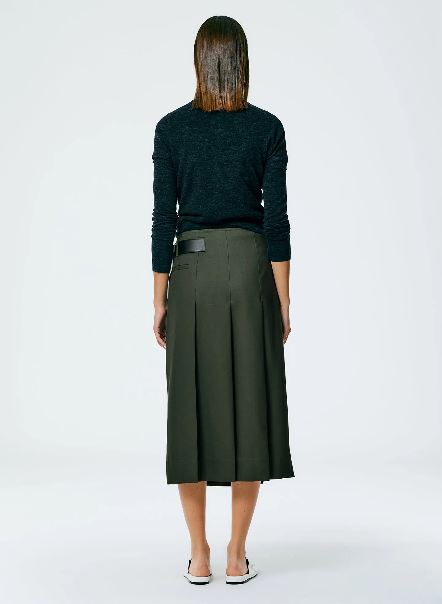 Grain De Poudre Wide Pleat Wrap Skirt