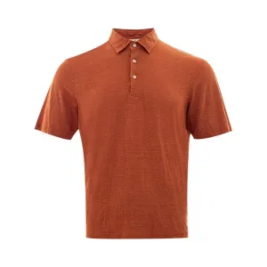 Gran Sasso Elegant Linen Polo Shirt in Sophisticated Brown