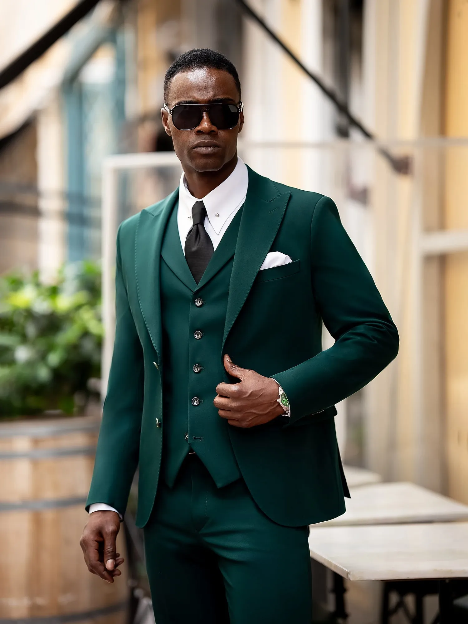 Green Slim-Fit Suit 3-Piece