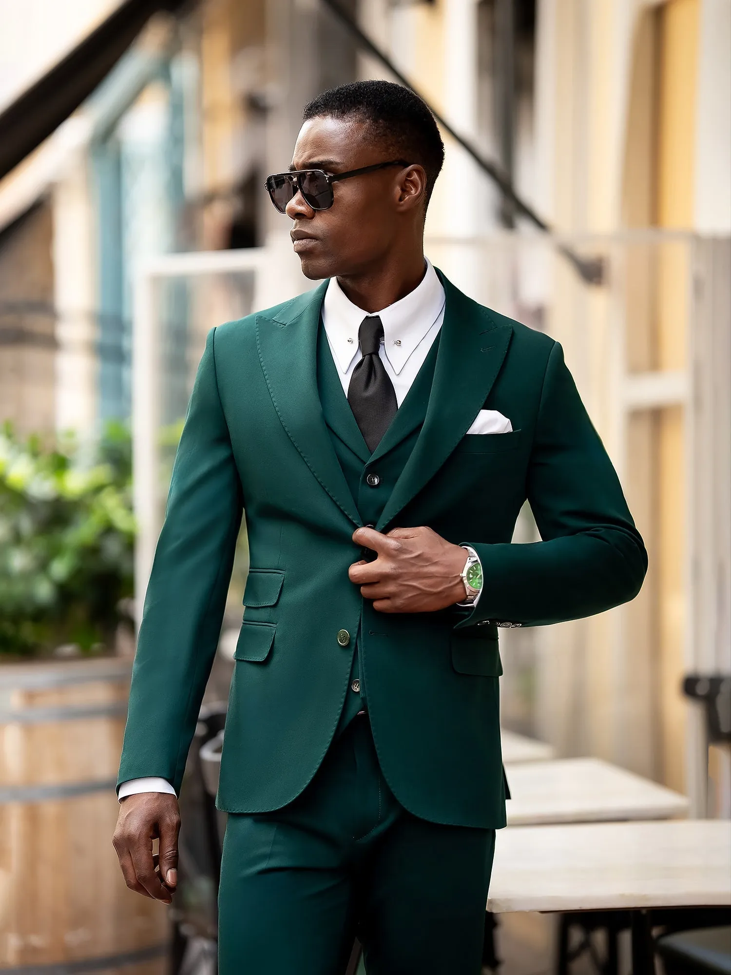 Green Slim-Fit Suit 3-Piece