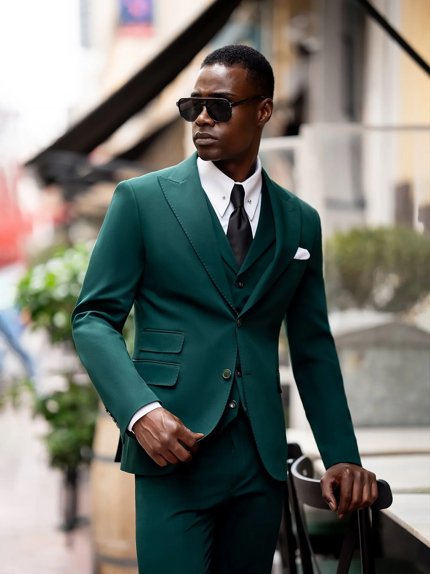 Green Slim-Fit Suit 3-Piece