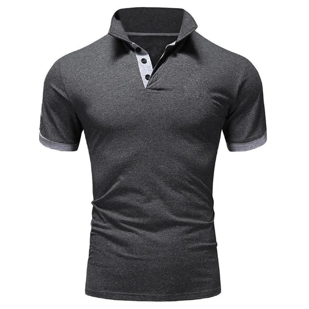 Grey Essential Polos Short Sleeve Classic Polo Shirt